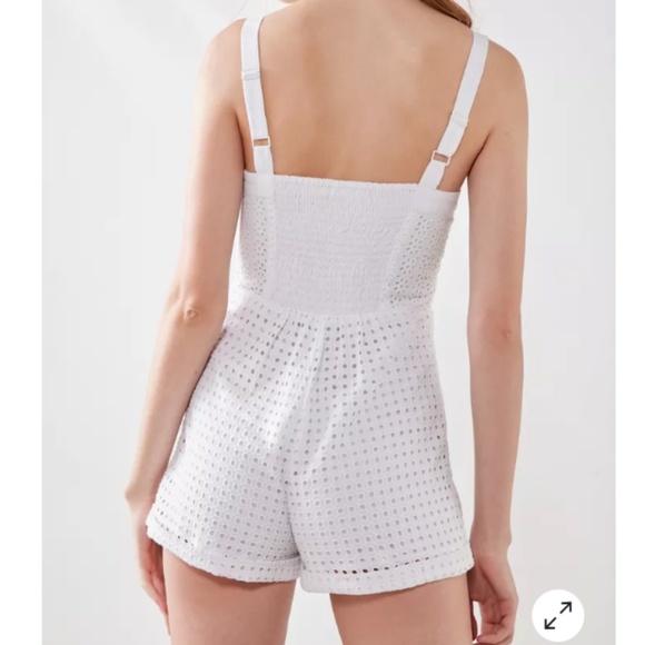 Urban Outfitters Kimchi Blue Heidi Lace-Up Eyelet Romper - Picture 3 of 8